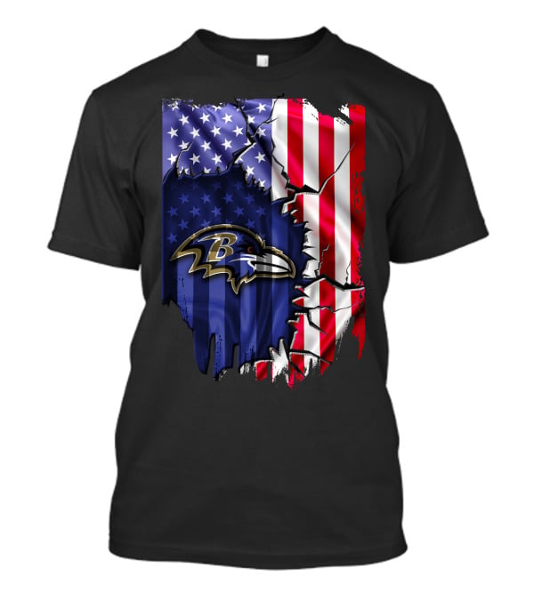 Flag Baltimore Ravens American Flag Stars And Stripes Ravens T-Shirt