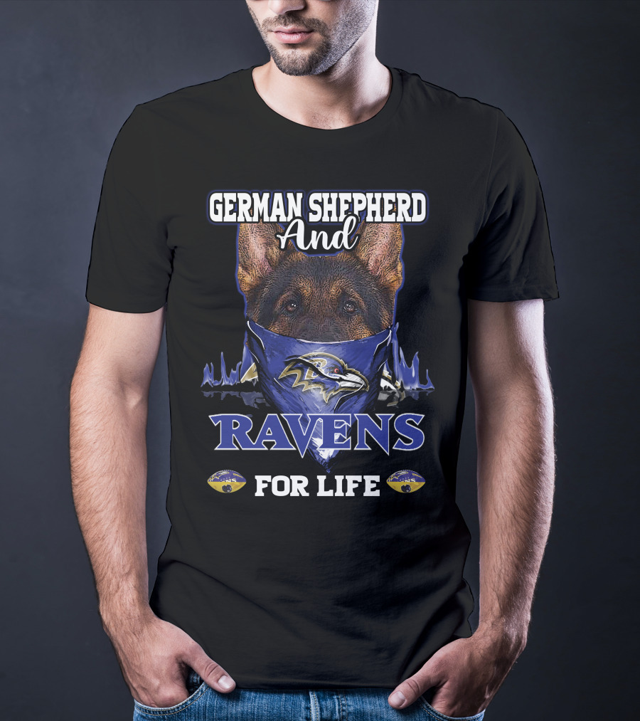 German Shepherd And Ravens For Life T-Shirt