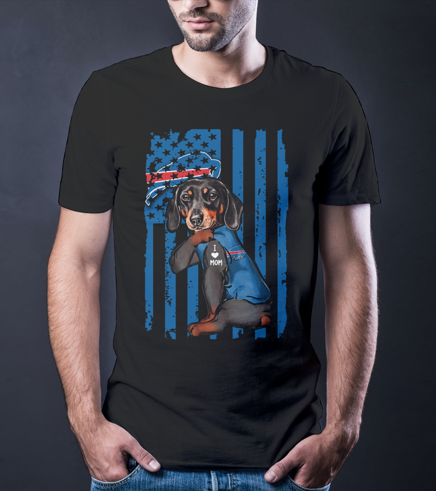 Buffalo Bills Dachshund I Love Mom T-Shirt