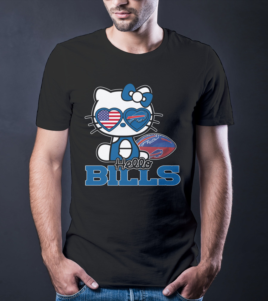 Hello Kitty Buffalo Bills USA Heart Mascot T-Shirt