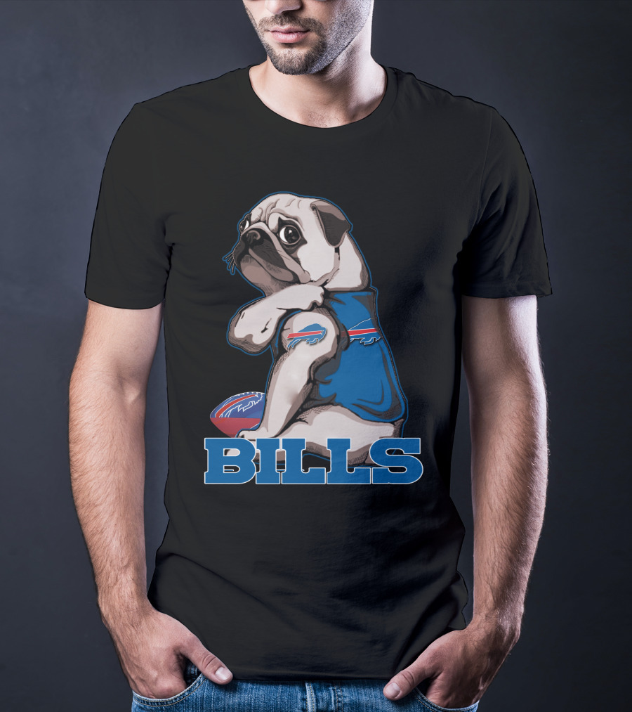 Pug Bills Buffalo Bills Football Team Fan T-Shirt