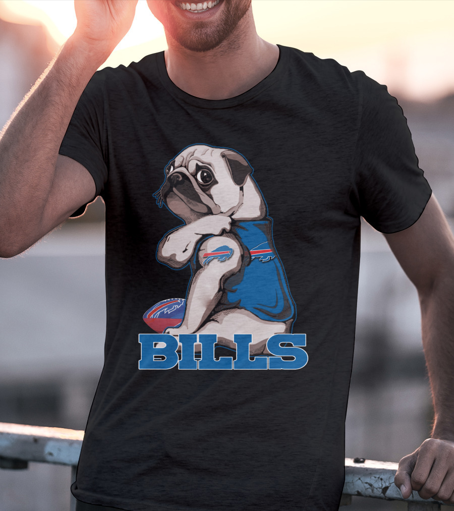 Pug Bills Buffalo Bills Football Team Fan T-Shirt