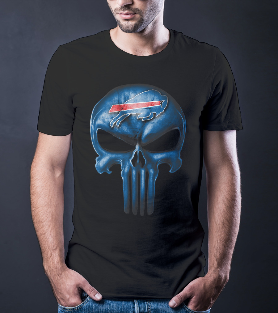 Buffalo Bills Skull Logo Fusion T-Shirt