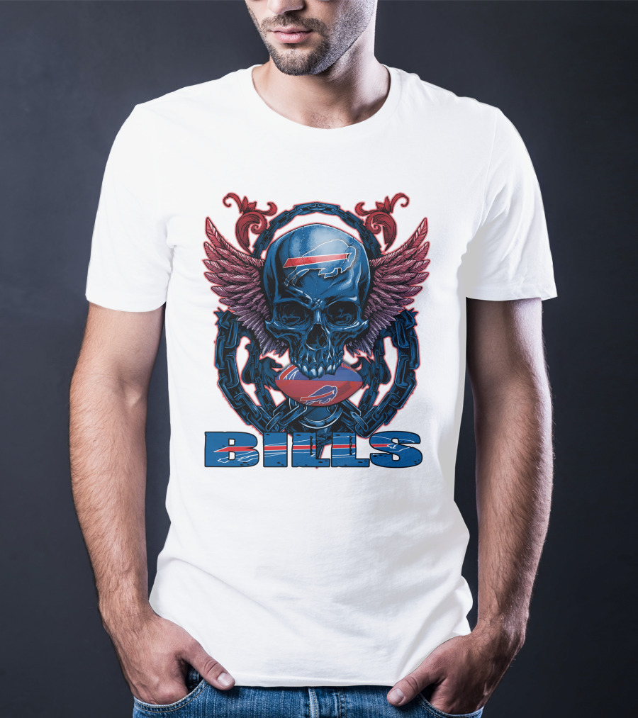 Buffalo Bills Winged Skullfb Football T-Shirt