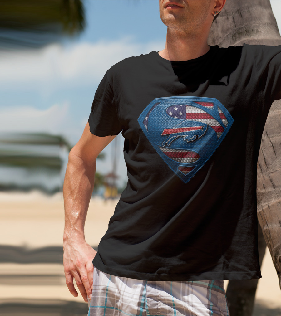 Buffalo Bills American Flag Superman T-Shirt