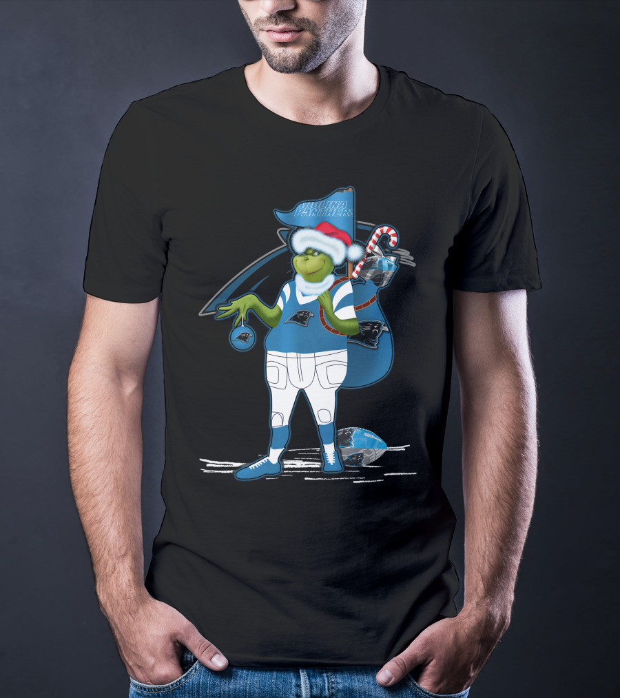 Grinchxmas Carolina Panthers Holiday Football Fan T-Shirt