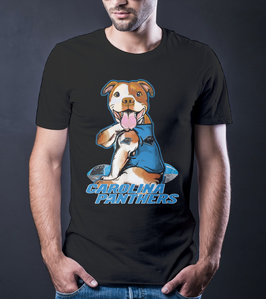 Pittbull Carolina Panthers Football Dog T-Shirt