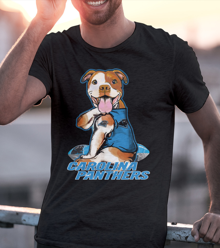 Pittbull Carolina Panthers Football Dog T-Shirt