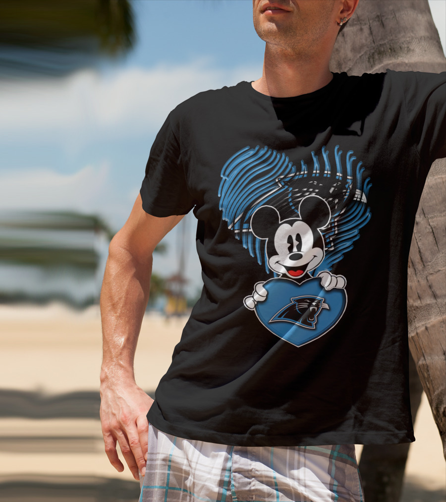 Mick Holding Carolina Panthers Heart T-Shirt