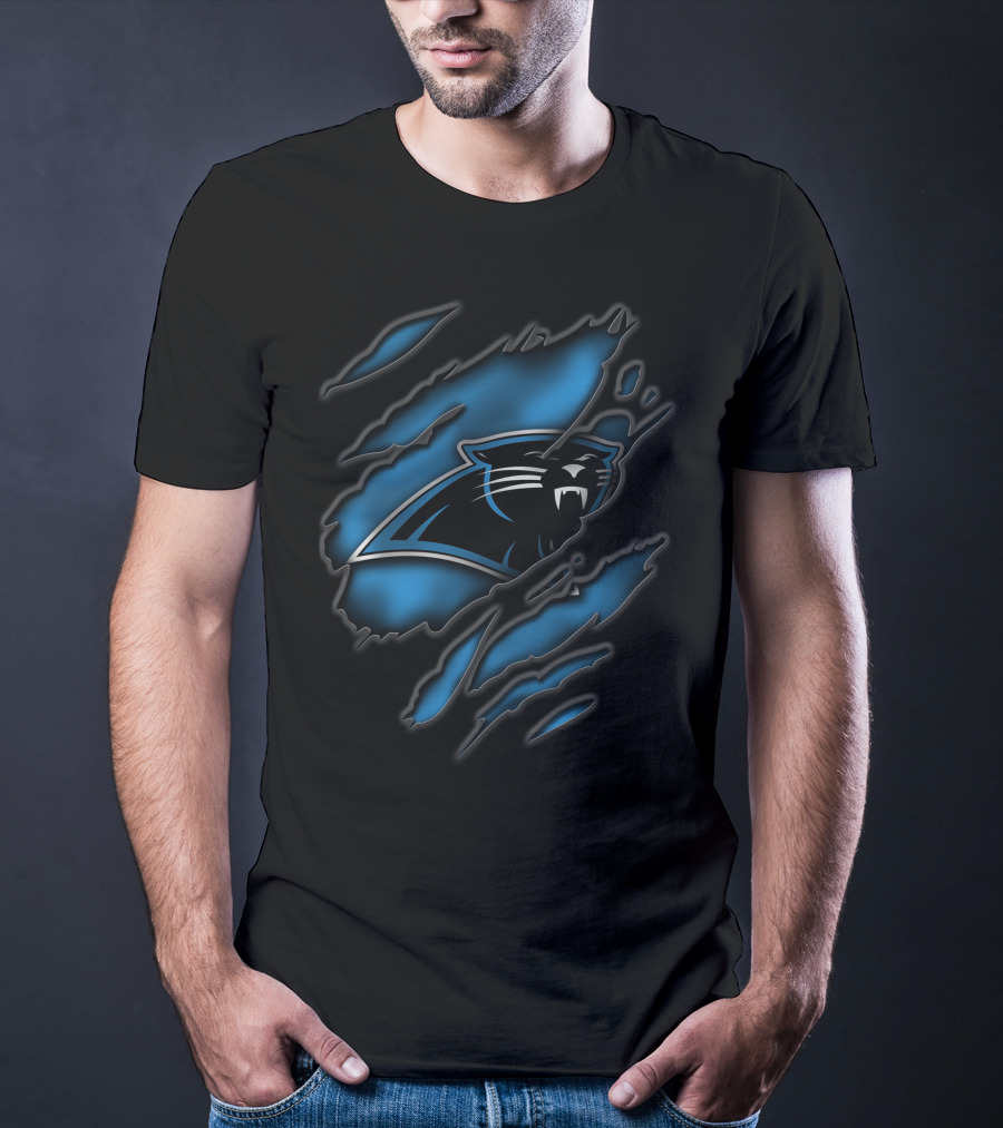 Carolina Panthers Claw Marks Torn T-Shirt