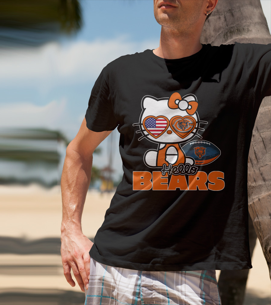 Hello Kitty Chicago Bears USA Football T-Shirt