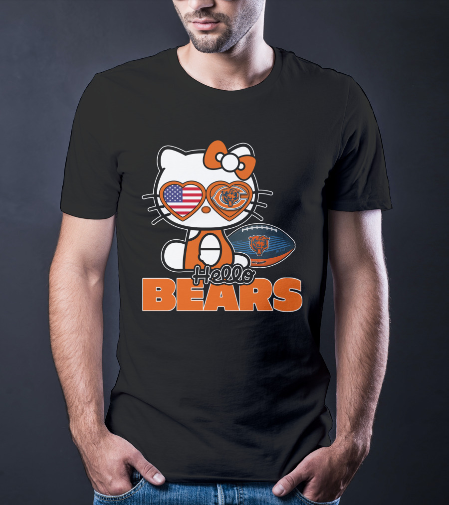 Hello Kitty Chicago Bears USA Football T-Shirt
