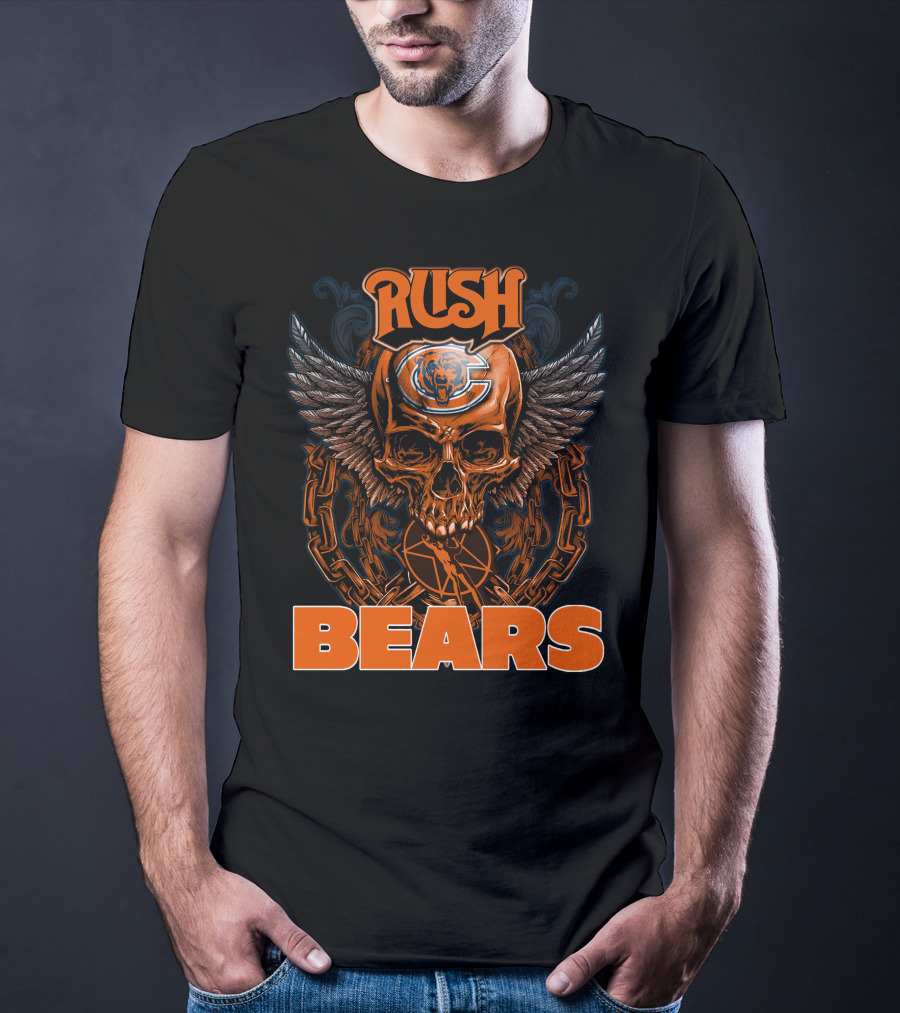 RUSH CHICAGO BEARS Skull Wings T-Shirt