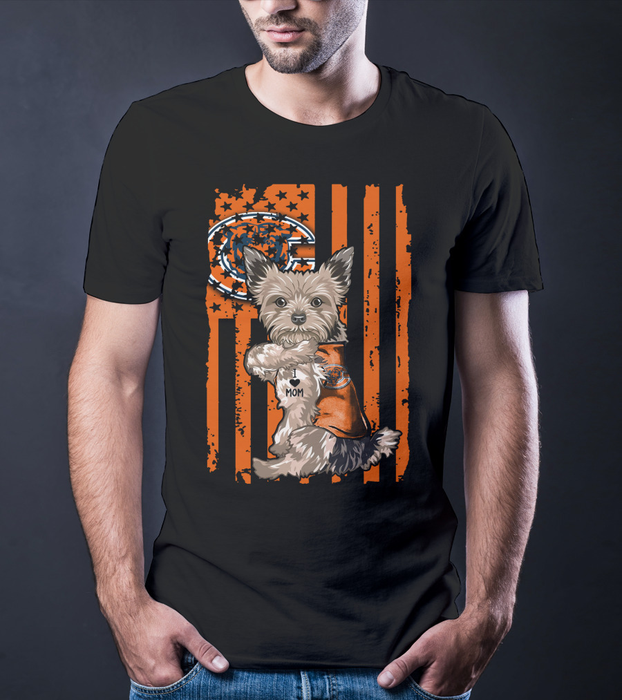 Yorkshire Terrier I ♥ Mom Chicago Bears T-Shirt