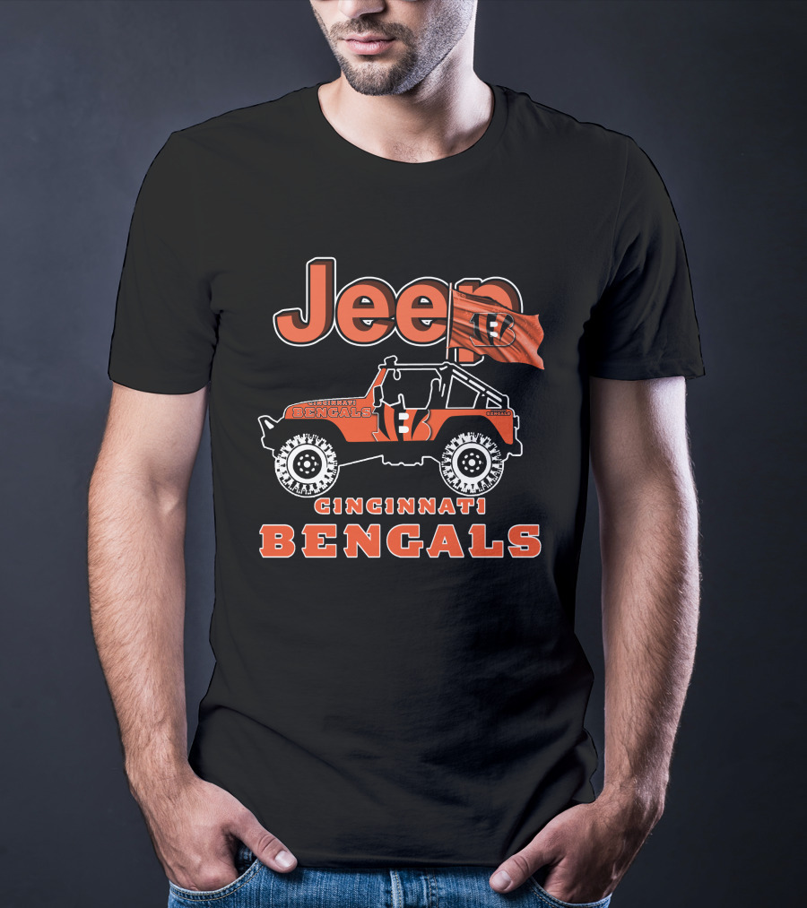 Jeep Cincinnati Bengals Flag Football Team SUV T-Shirt
