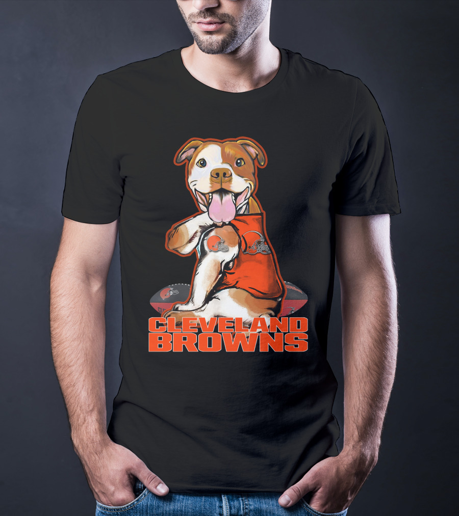 Cleveland Browns Pitbull Fan Football T-Shirt