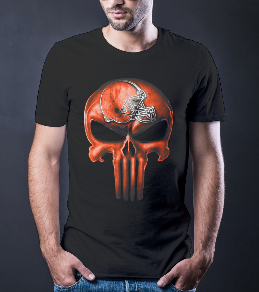 Skull Cleveland Browns Helmet T-Shirt