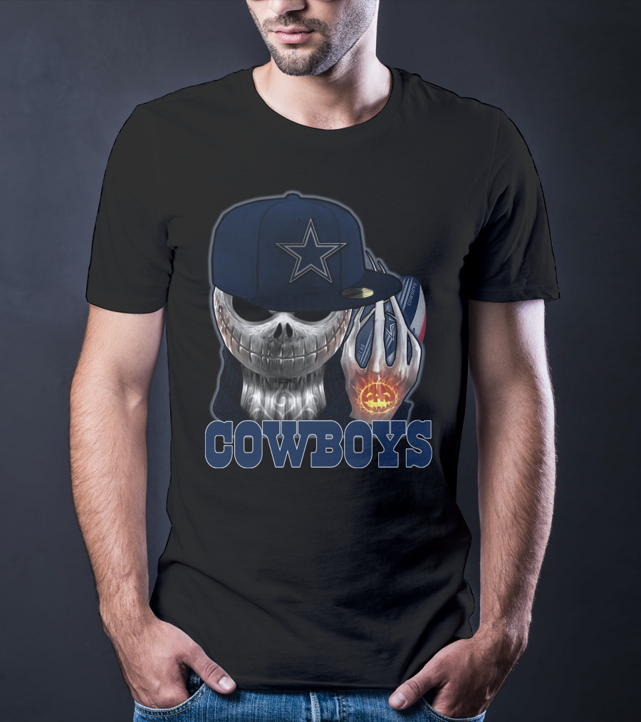 Jackskull Cowboys Halloween Football T-Shirt