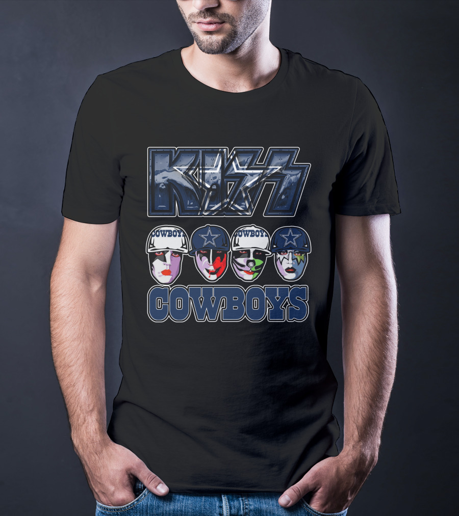Kiss Cowboys Dallas Football Faces T-Shirt