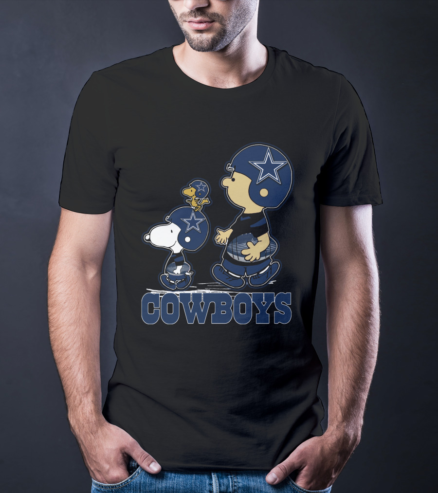 Snpfootball Dallas Cowboys Peanuts Characters Football Helmets T-Shirt