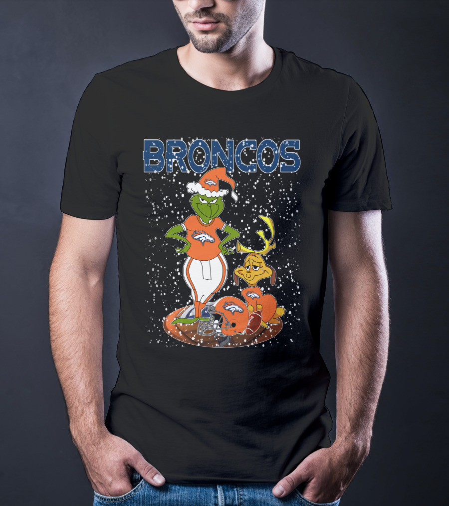 Grinchxmas DENVER BRONCOS Holiday Spirit MaxNFL T-Shirt