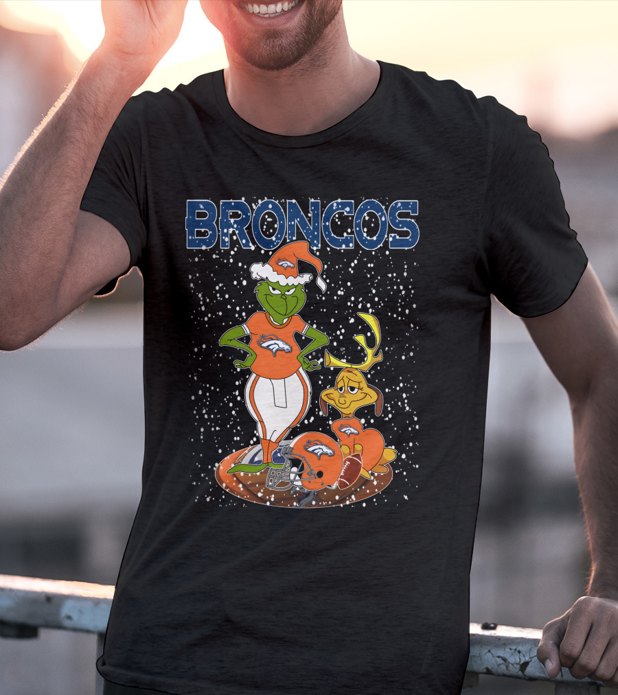 Grinchxmas DENVER BRONCOS Holiday Spirit MaxNFL T-Shirt