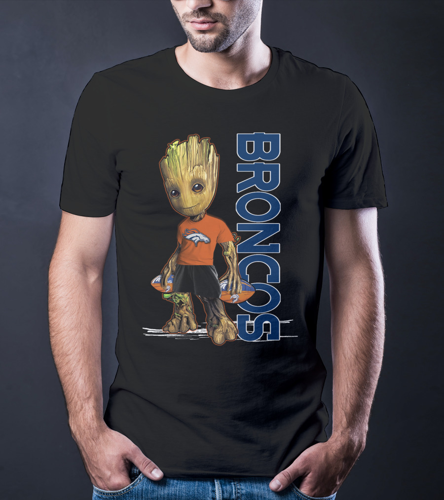 Groot Denver Broncos Football Fan Gear T-Shirt