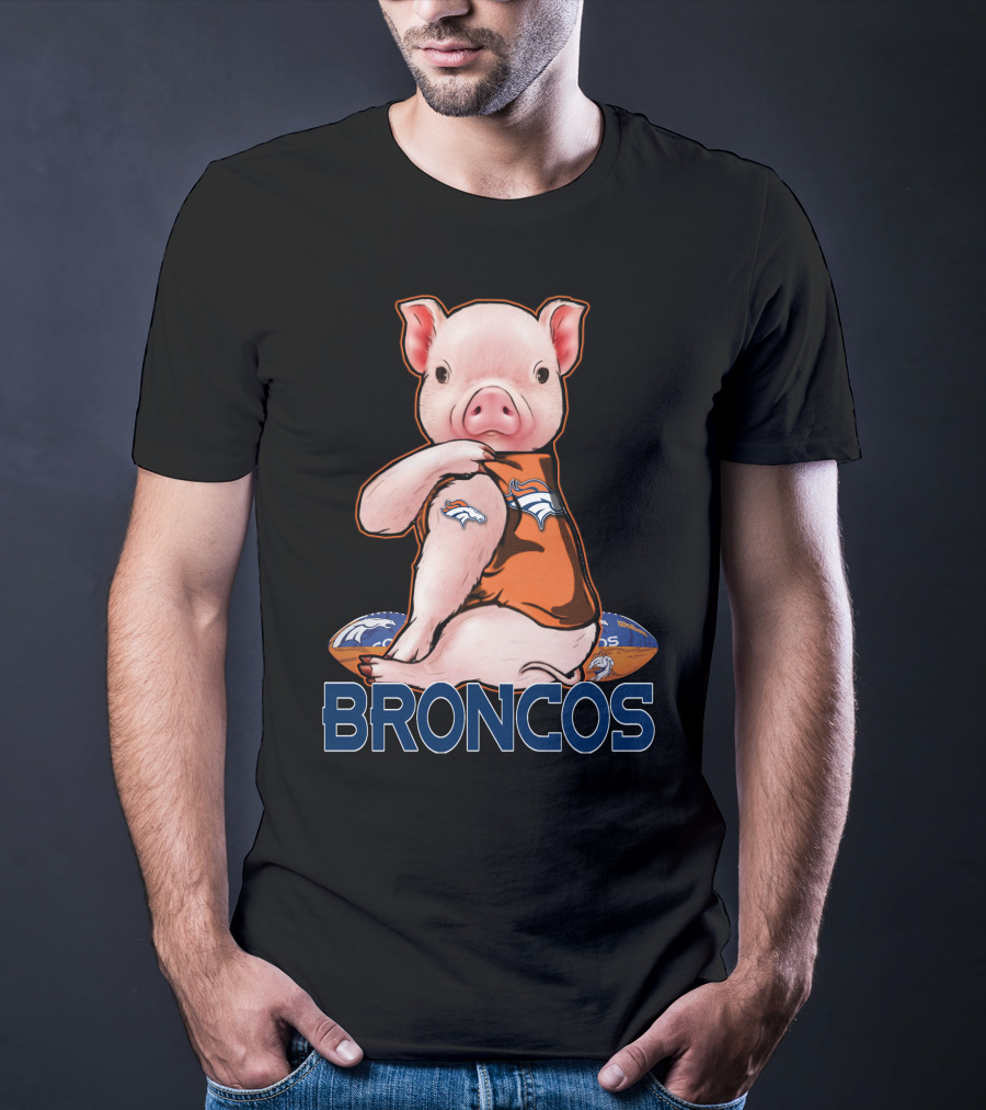DENVER BRONCOS Pig Football T-Shirt