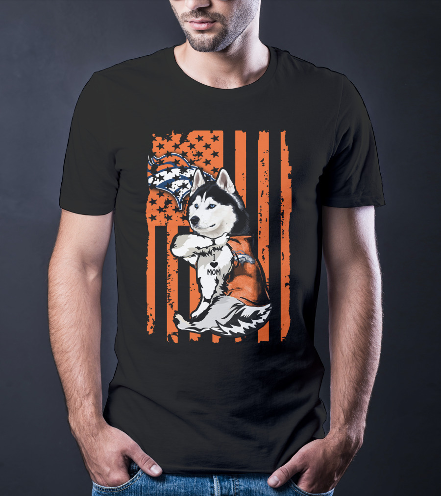 Denver Broncos Siberian Husky Mom Fan T-Shirt
