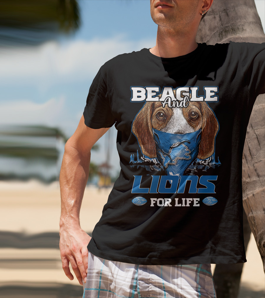 Beagle And Lions For Life Detroit T-Shirt