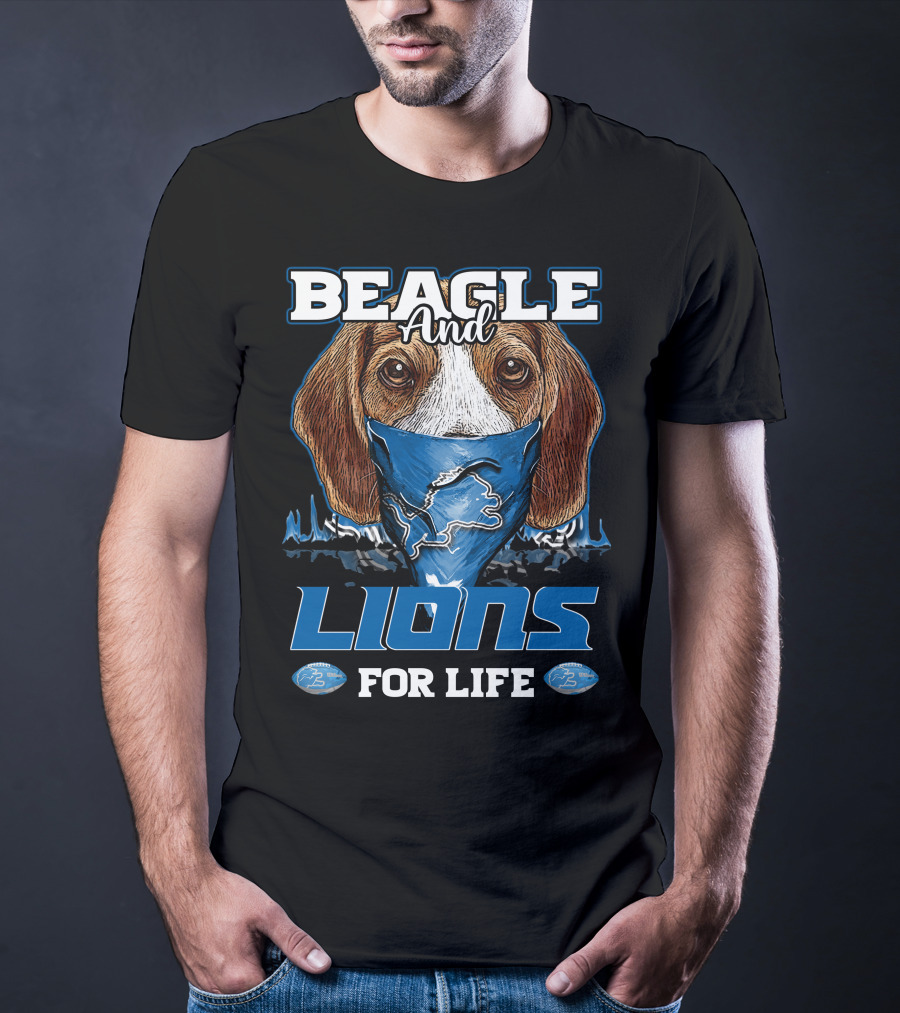 Beagle And Lions For Life Detroit T-Shirt