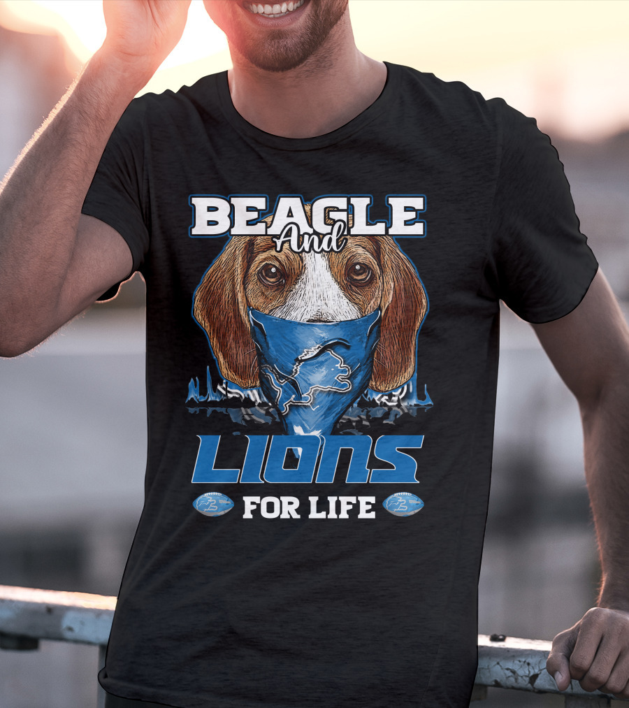 Beagle And Lions For Life Detroit T-Shirt