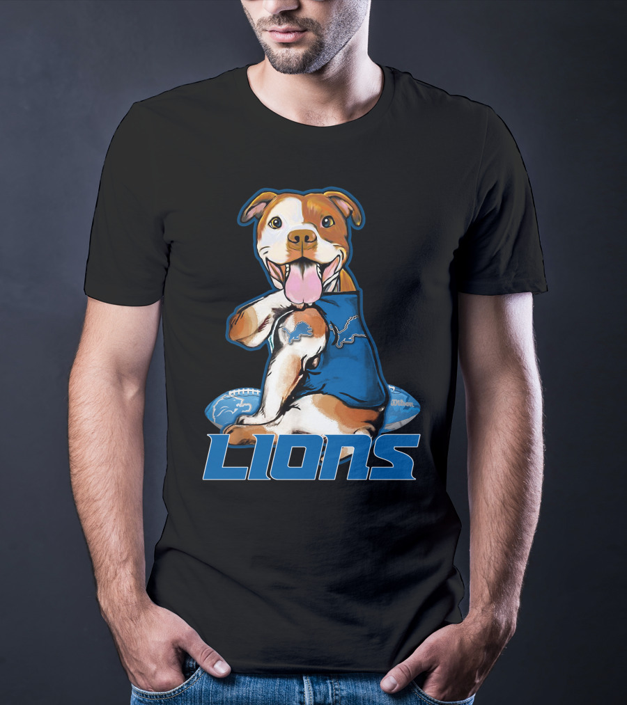 Pittbull Detroit Lions Football T-Shirt