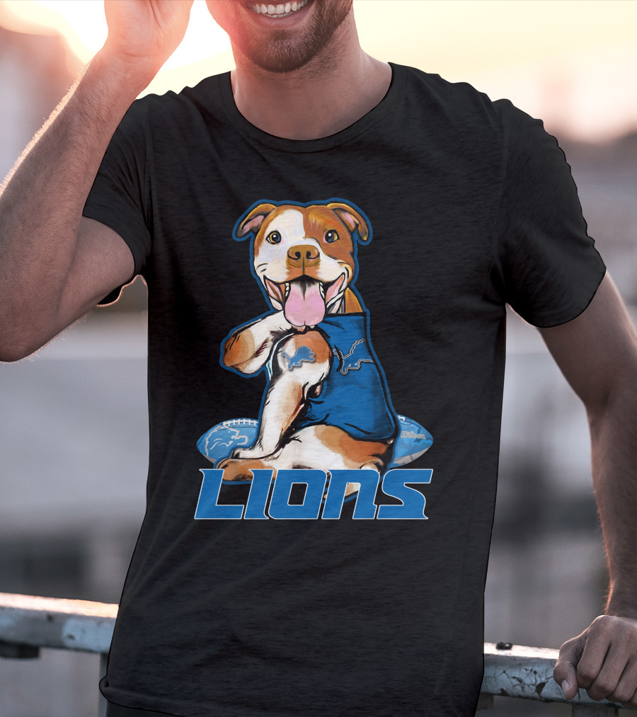 Pittbull Detroit Lions Football T-Shirt