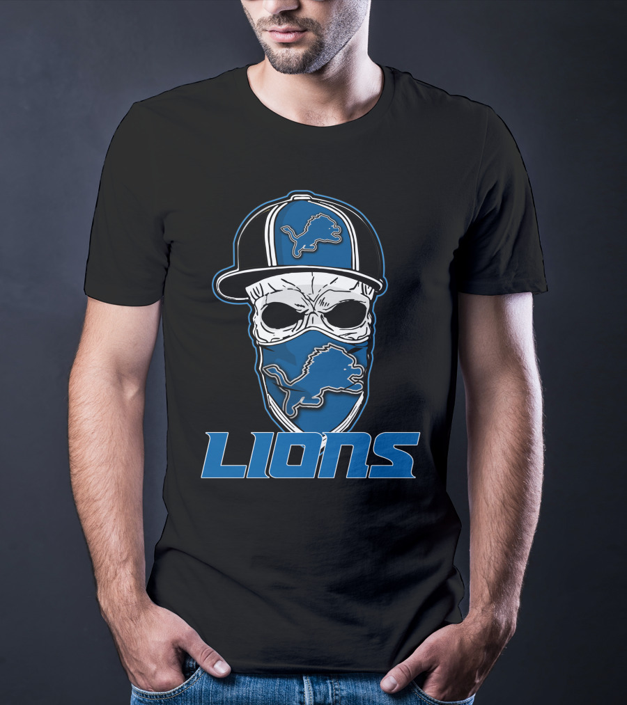 Skull Hat Lions Detroit Lions T-Shirt