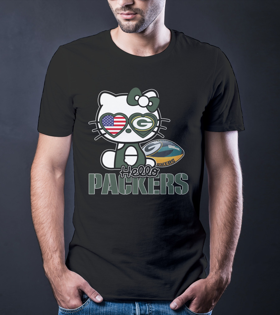 Hello Kitty Green Bay Packers USA Football Fan T-Shirt