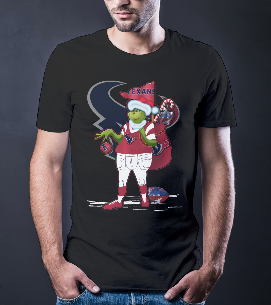 Grinchxmas Houston Texans Holiday Football Festive T-Shirt