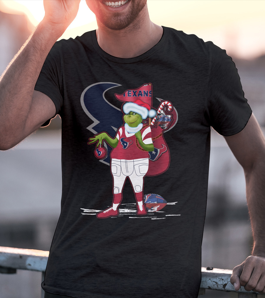 Grinchxmas Houston Texans Holiday Football Festive T-Shirt