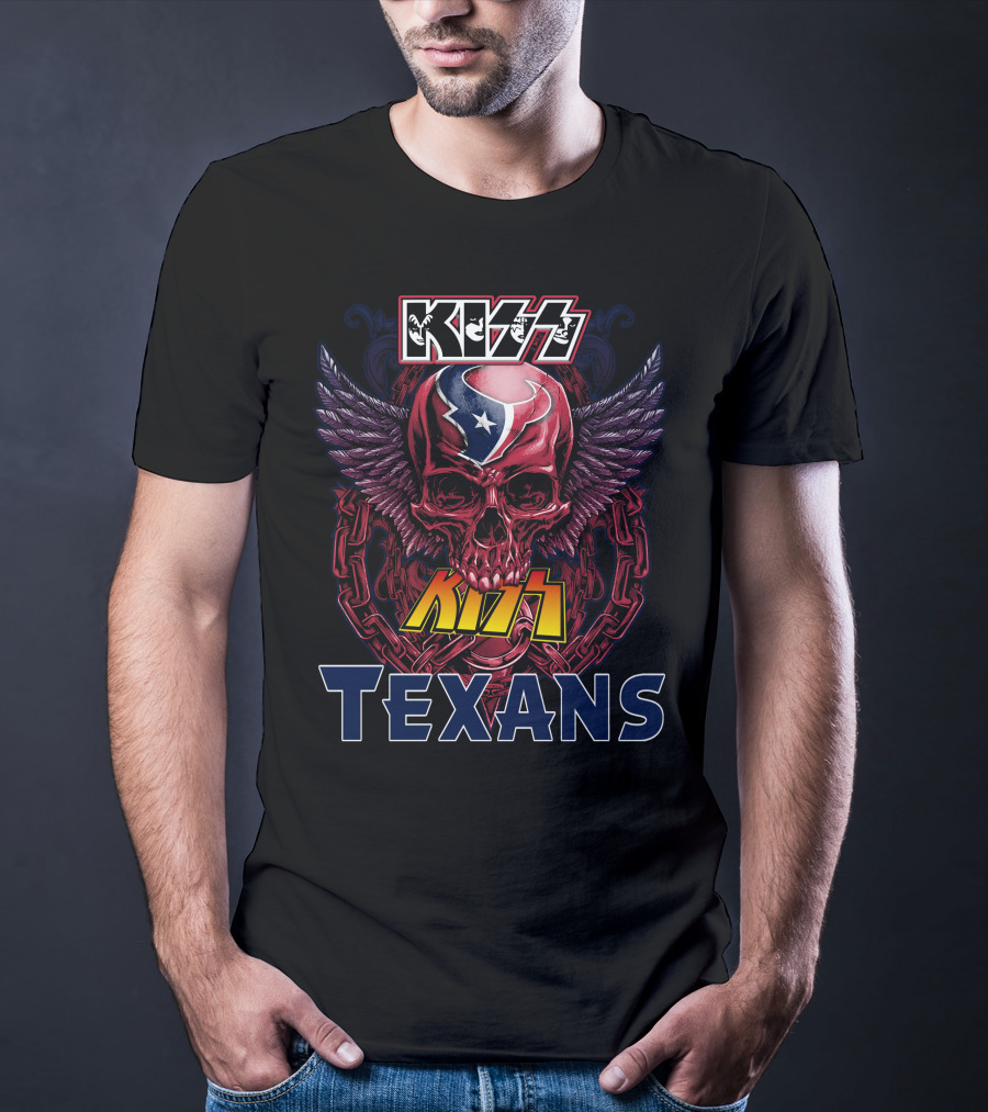 KISS Texans Skull With Wings And Chains T-Shirt