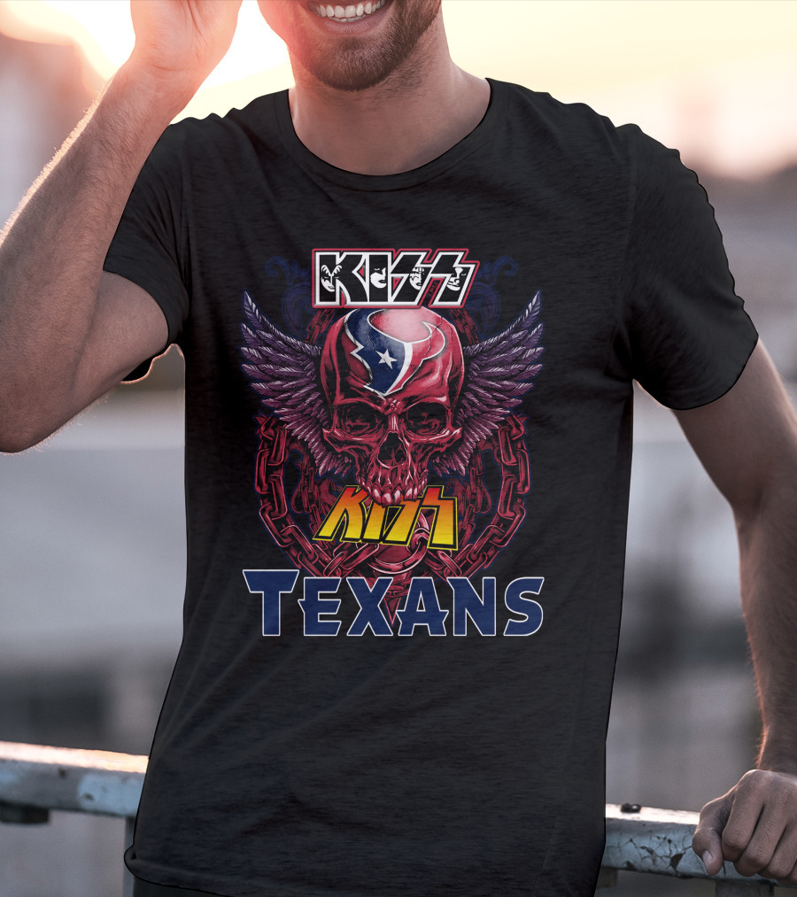 KISS Texans Skull With Wings And Chains T-Shirt