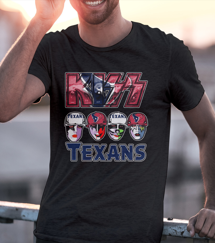 Kiss Houston Texans Rock Band Face Paint Football Fusion T-Shirt