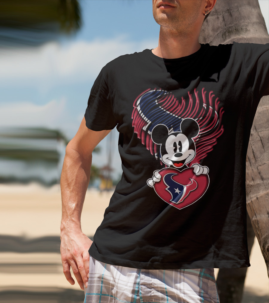 Mick Houston Texans Heart T-Shirt