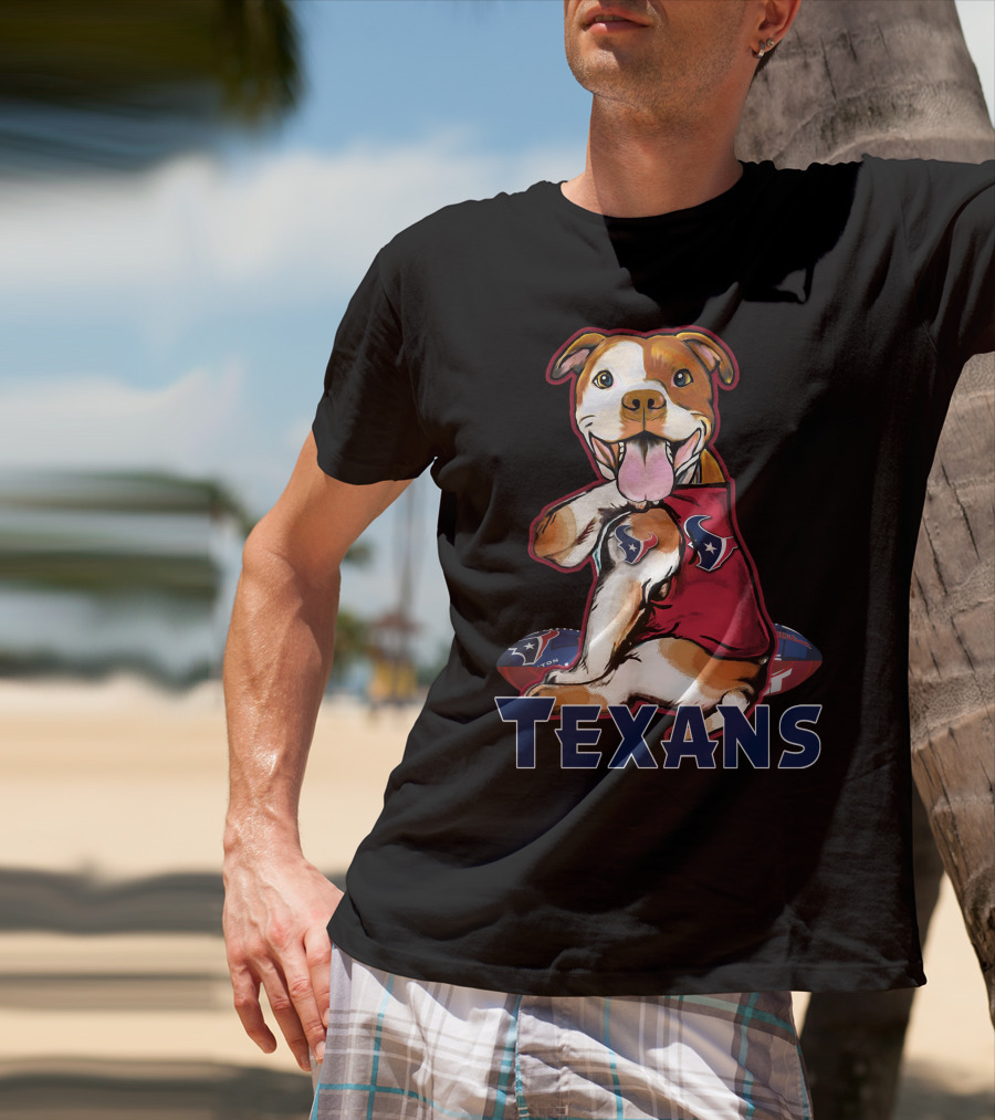 Texans Pitbull Football Team Spirit T-Shirt