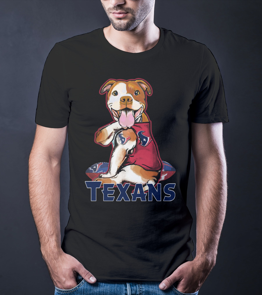 Texans Pitbull Football Team Spirit T-Shirt