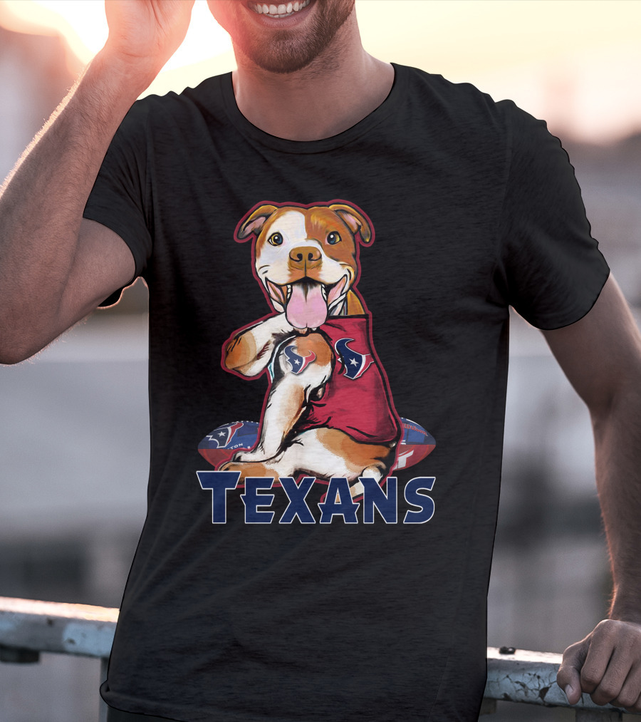 Texans Pitbull Football Team Spirit T-Shirt