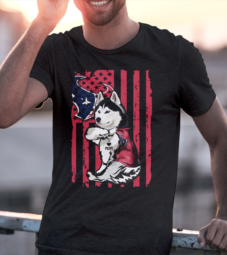 Siberian Husky Mom I Love Houston Texans T-Shirt