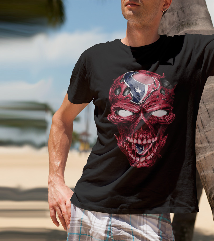 Skull With Houston Texans NFL T-Shirt