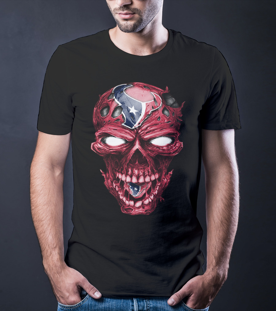 Skull With Houston Texans NFL T-Shirt
