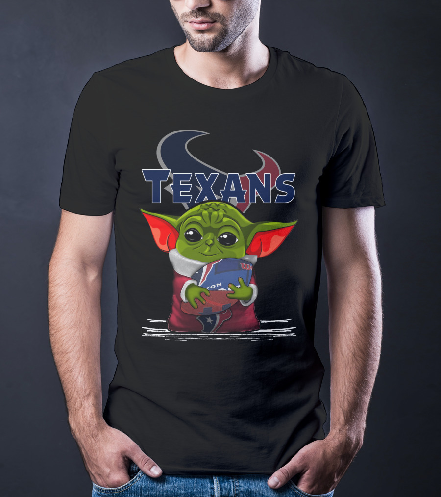 Houston Texans Yoda Holding Football T-Shirt