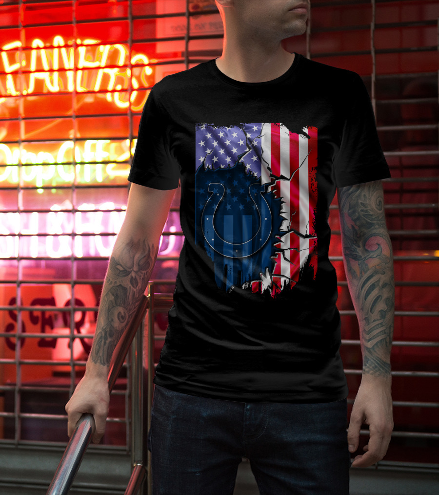 Indianapolis Colts American Flag Polo T-Shirt